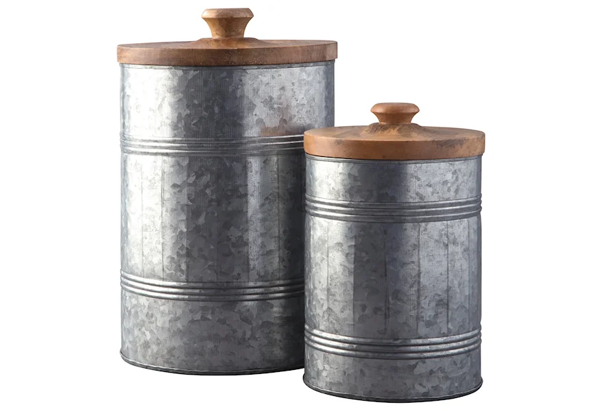 Accents Divakar Antique Gray Jar Set by Signature Design by Ashley at Arwood's Furniture