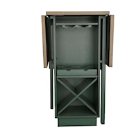 Transitional Counter-Height Gate Leg Pub Table with Wine Bottle Storage