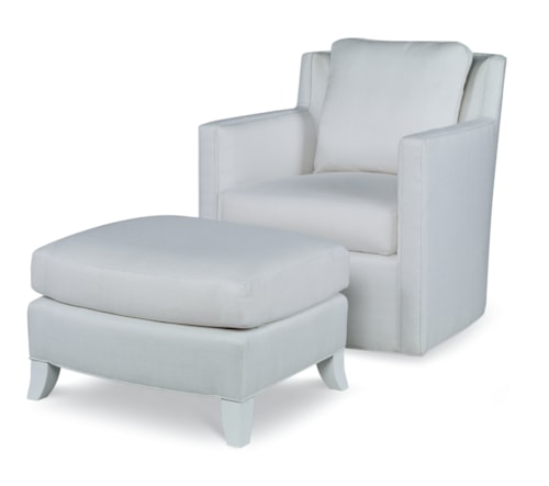 Contemporary Mike Swivel Chair with Track Arms