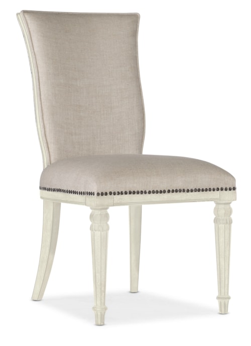 Transitional Upholstered Side Chair with Nailhead Trim