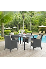Modway Sojourn 5 Piece Outdoor Patio Sunbrella® Sectional Set - Tuscan
