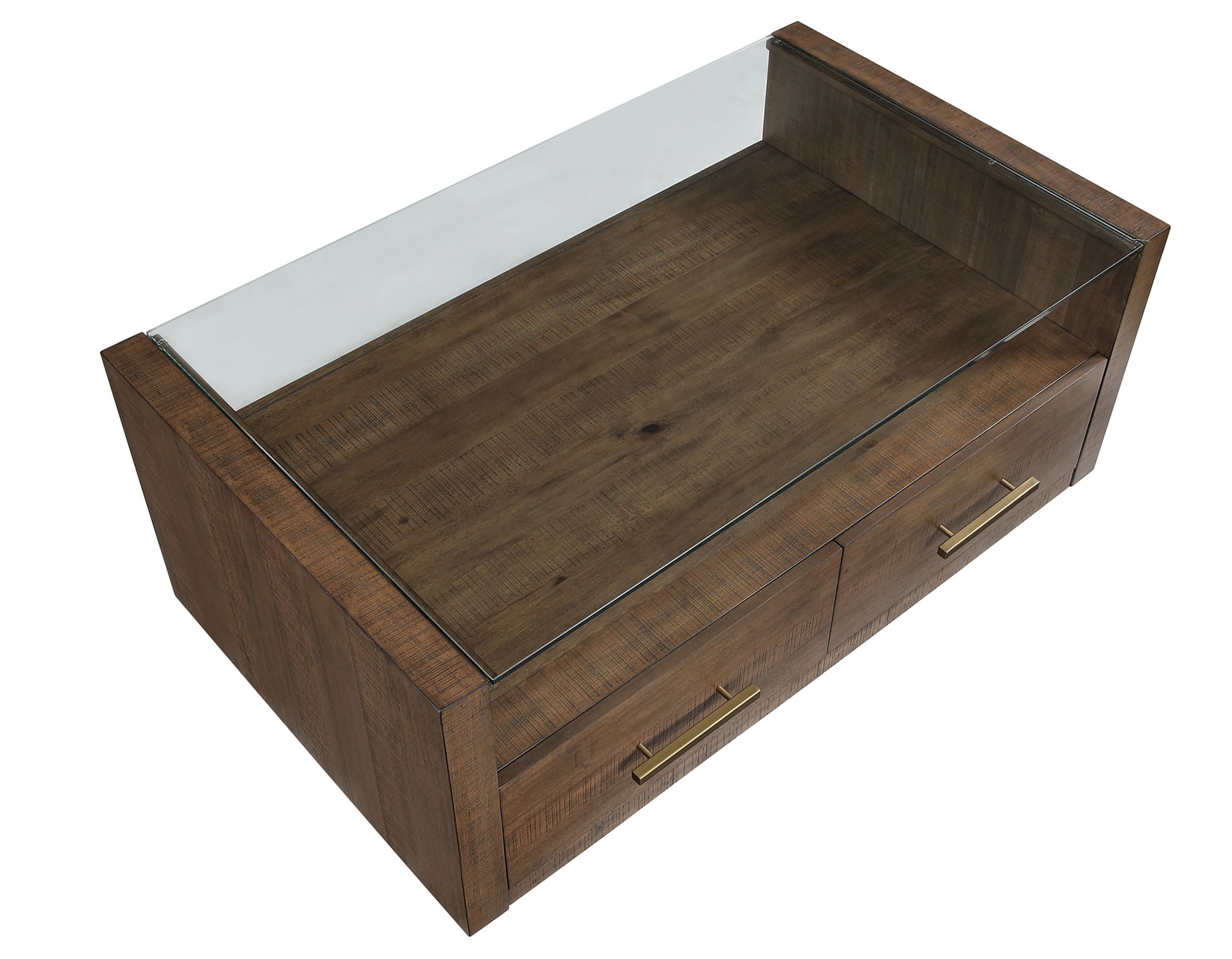 Glass-Top Coffee Table w/Casters