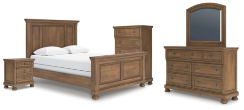Queen Panel Bed, Dresser, Mirror, Chest And Nightstand