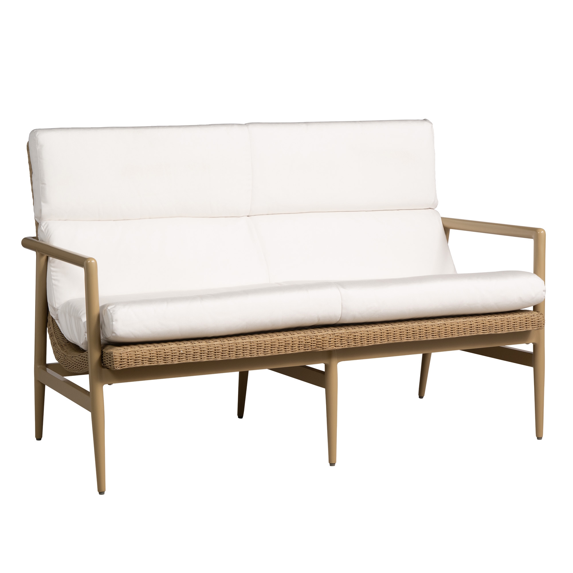 Cushioned Wicker-Seat Loveseat