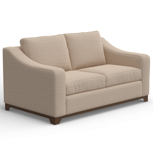 Transitional Loveseat with Throw Pillows