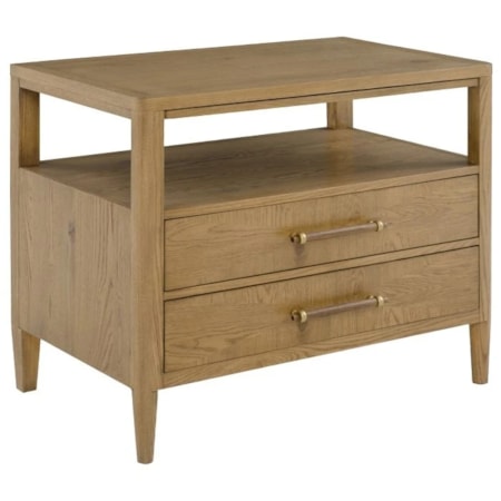 2-Drawer Nightstand w/Pull-Out Shelf