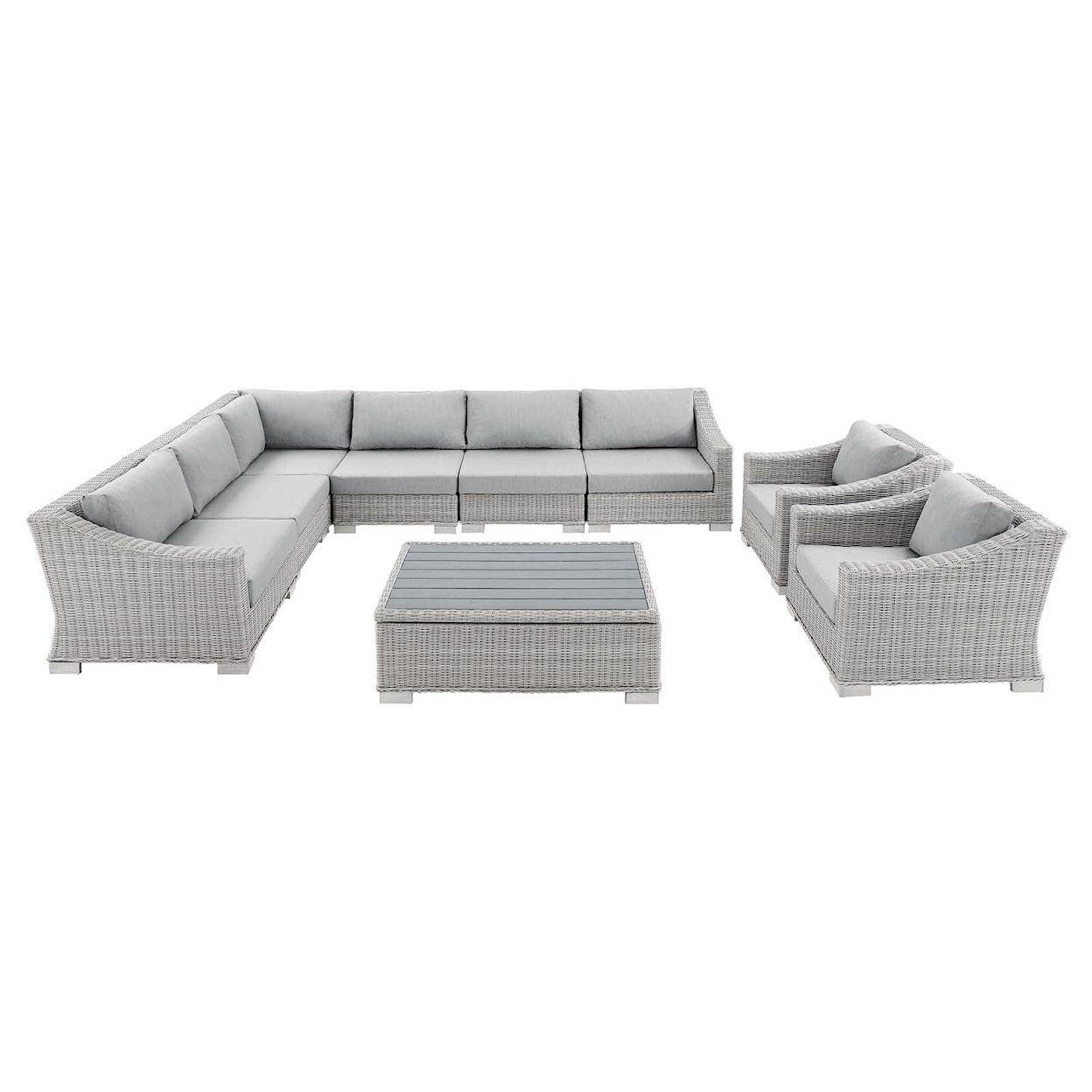 Modway Conway Outdoor 9-Piece Sectional Sofa Set