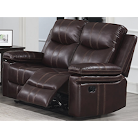 Casual Console Loveseat w/Dual Recliners