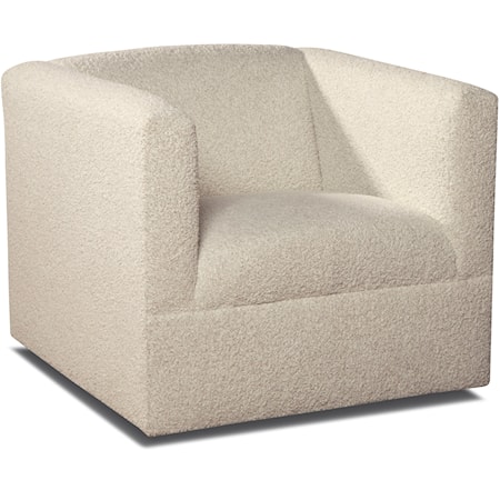 Contemporary Swivel Chair with Tuxedo Arms