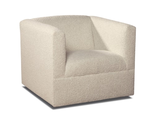 Contemporary Swivel Chair with Tuxedo Arms