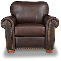 Customizable Leather Accent Chair with Rolled Arms