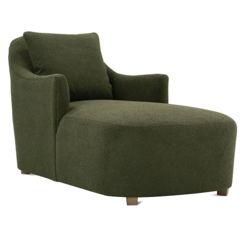 Transitional Chaise Chair with Loose Pillow Back