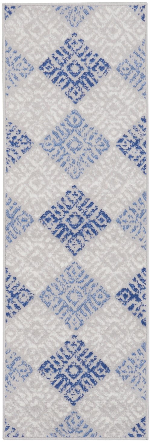2' x 6' Grey Blue Runner Rug