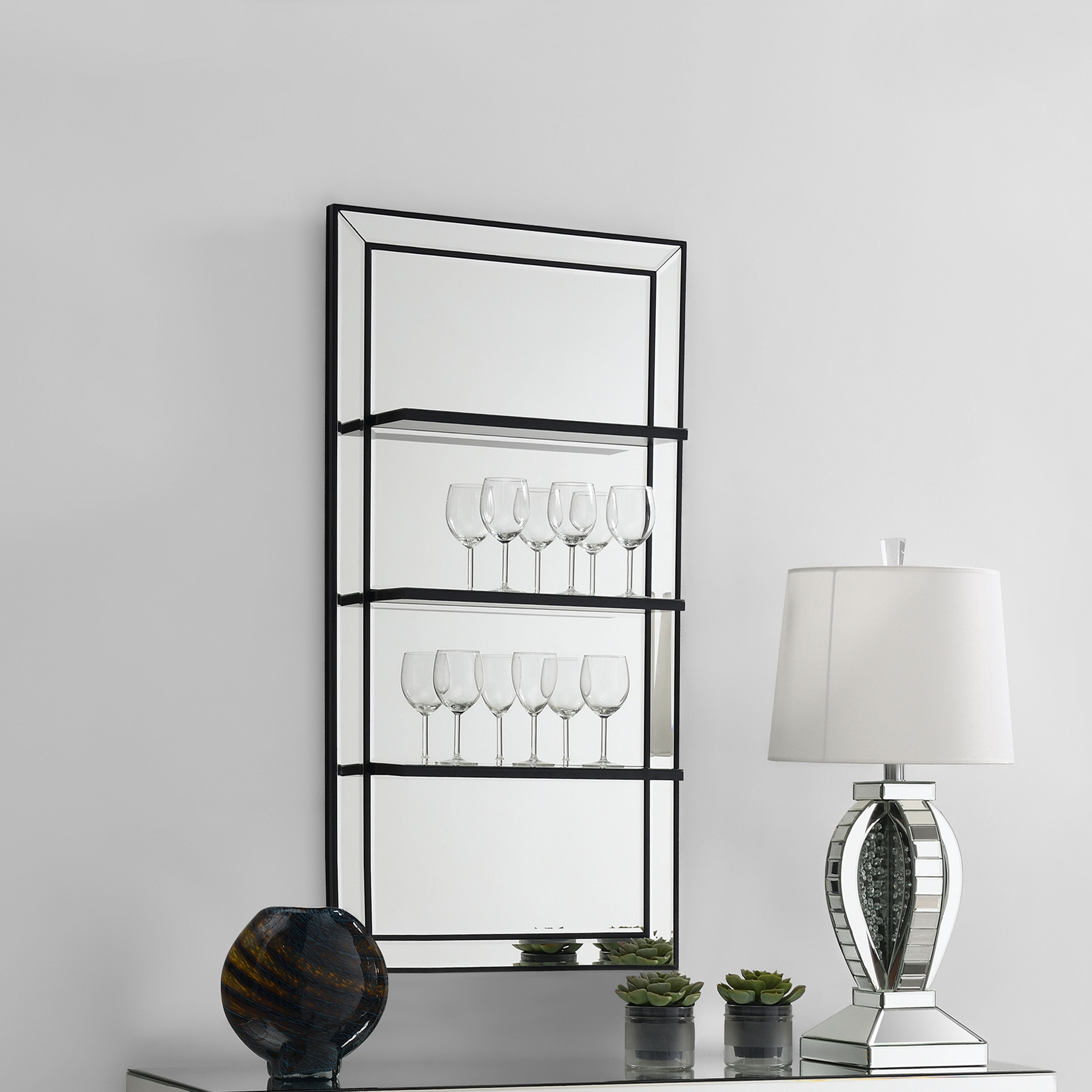 Oriel 24 x 47 Inch 3-Shelf Wall Mirror