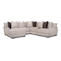 Contemporary 4-Piece Sectional Sofa with Wide Chaise