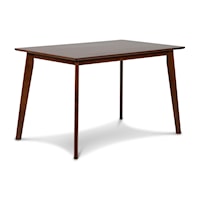 Mid Century Modern 47" Rectangle Dining Table-Walnut Brown