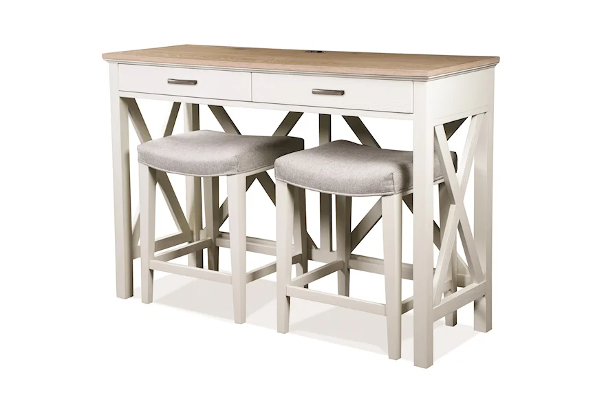 Osborne Console Table with Stools by Riverside Furniture at Zak's Home