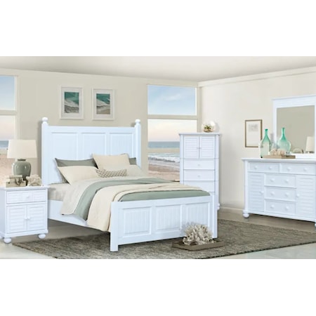 Coastal 4-Piece Queen Panel Bedroom Set