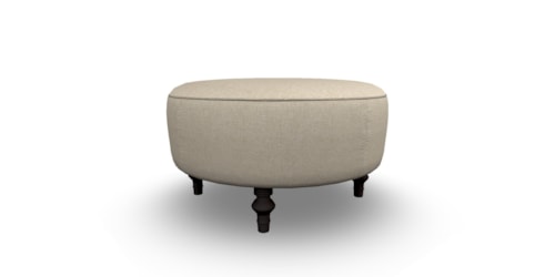 Transitional Round Ottoman with Two Pillows