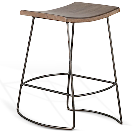 24"H Stool, Wood Seat