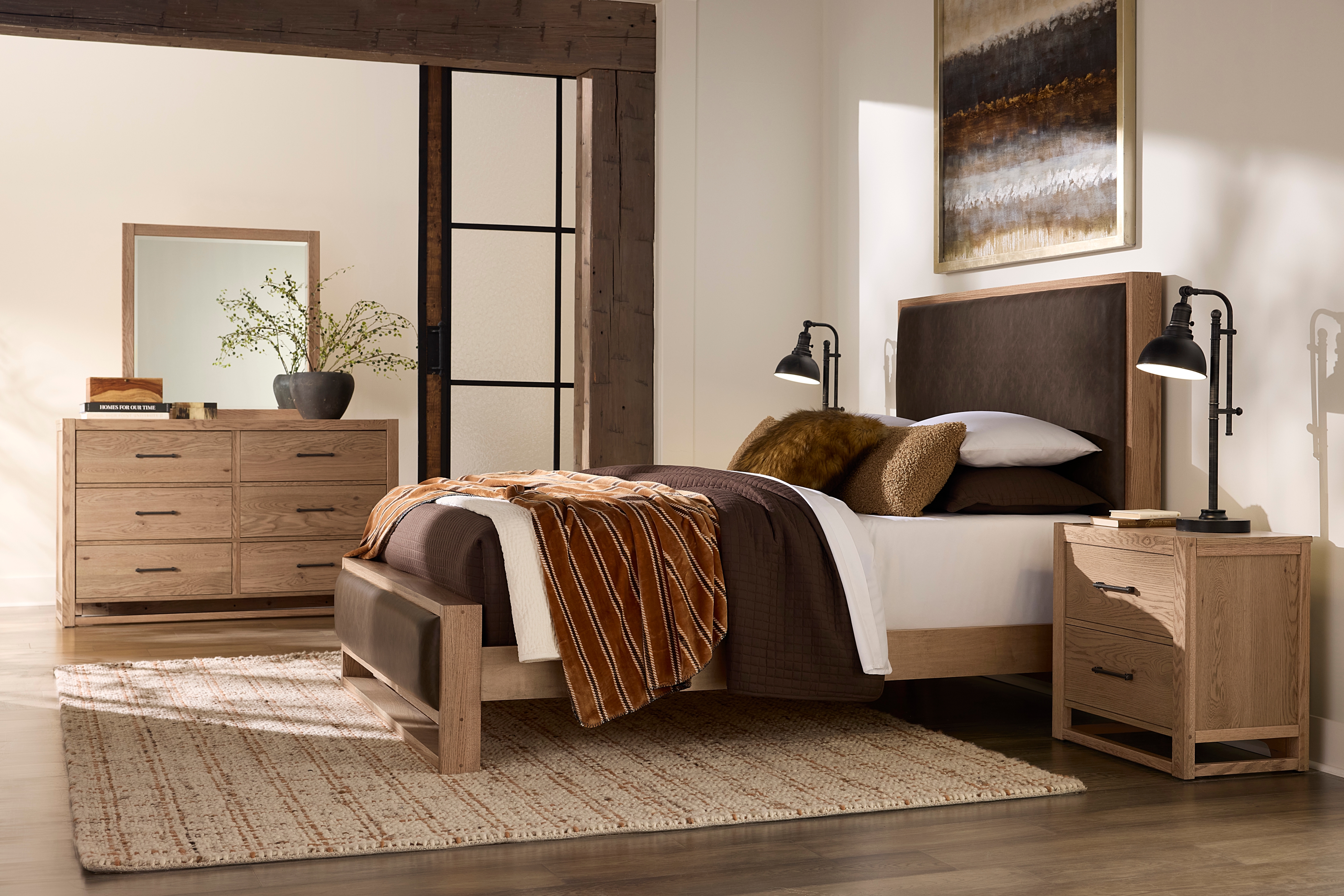 Queen Upholstered Panel Bed