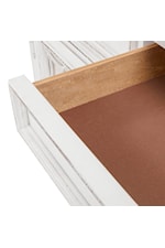 Felt-lined drawer with fully stained interior