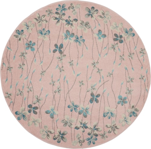 5'3"  Pink Round Rug