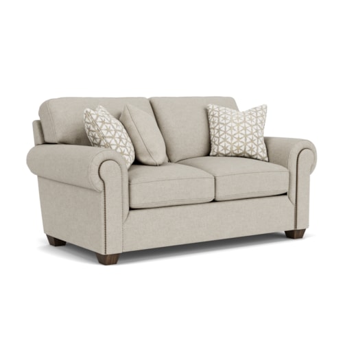 Transitional Loveseat with Nailhead Trim