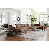 Bravo Furniture Trafton Leather Sectional Sofa w/ Chaise & Wood Feet