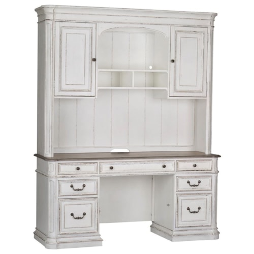 Traditional 7-Drawer Desk and Hutch
