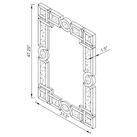 32 x 47 Inch Crystal Frame Wall Mirror