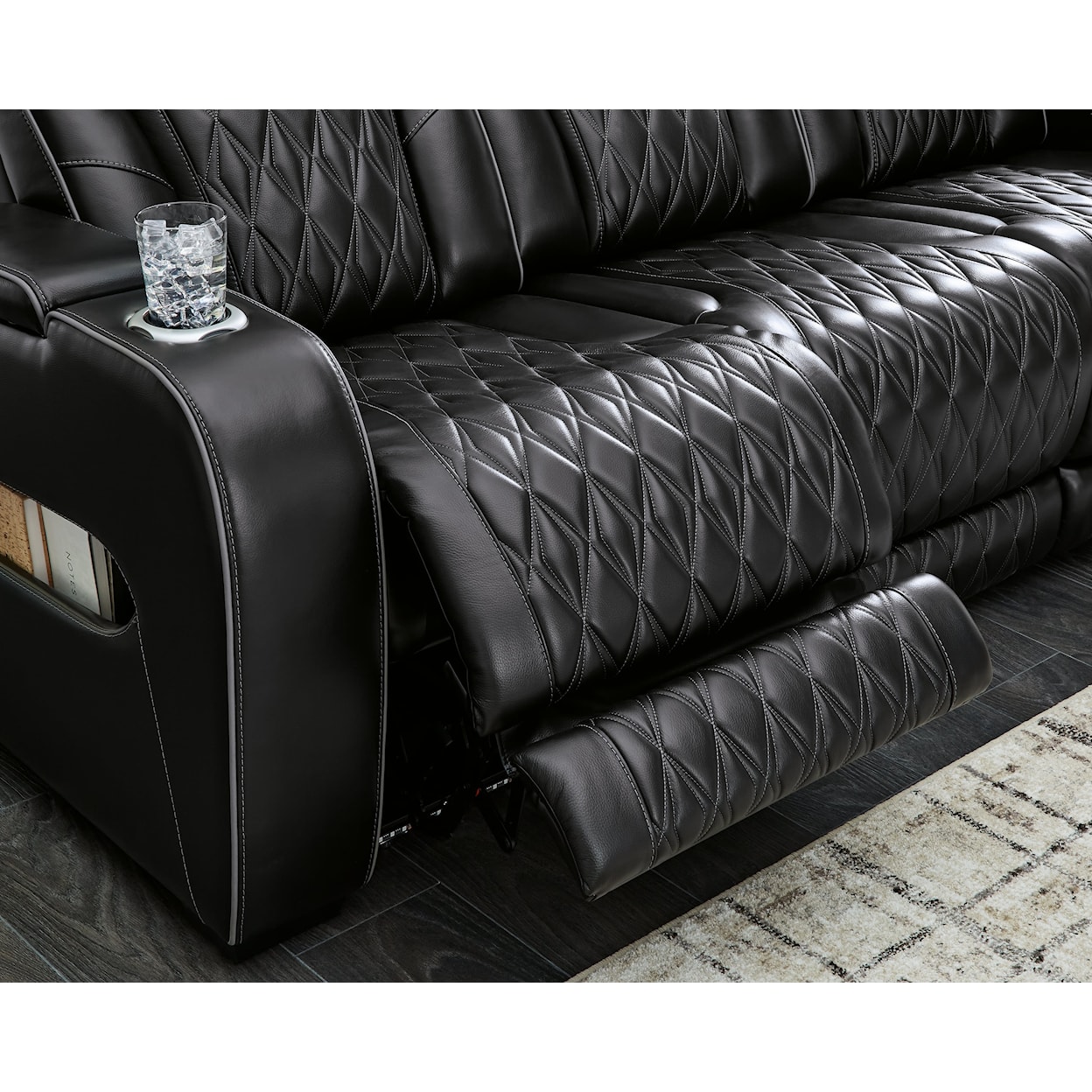 Signature Design by Ashley Boyington Power Reclining Sofa with Adj Headrest