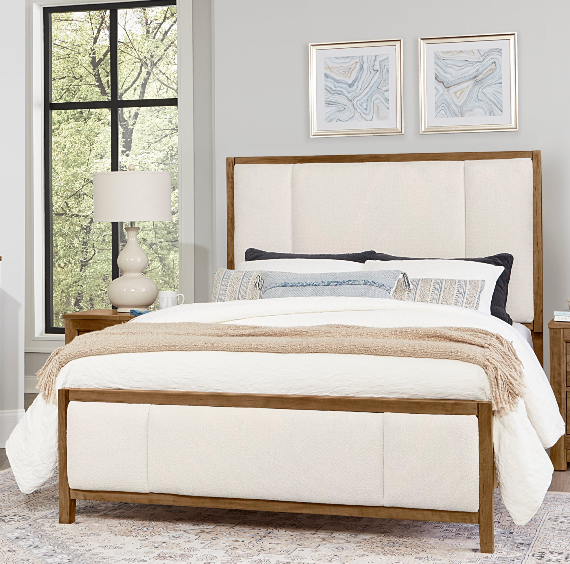 Artisan & Post Crafted Cherry California King Upholstered Panel Bed