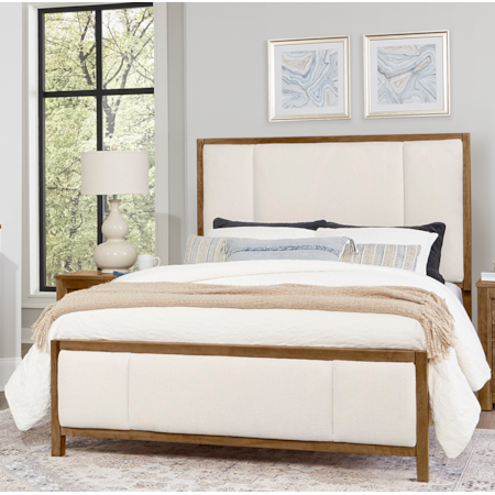 California King Upholstered Panel Bed