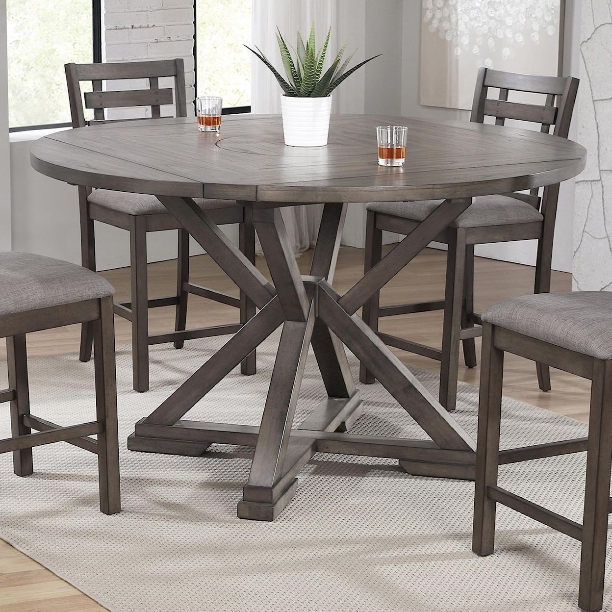 Winners Only Stratford 60" Round Tall Table w/ Lazy Susan