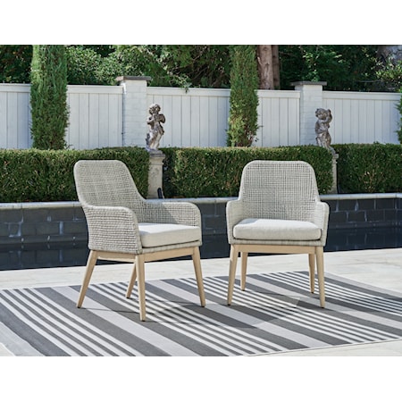 Arm Chair With Cushion (Set of 2)