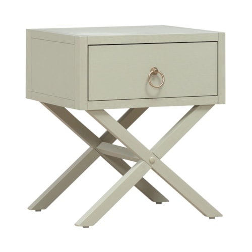 Contemporary Single Drawer Accent Table with "X" Base