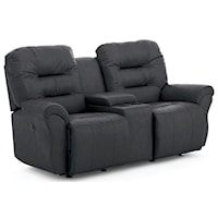 Casual Power Rocking Reclining  Loveseat with Cupholder Storage Console