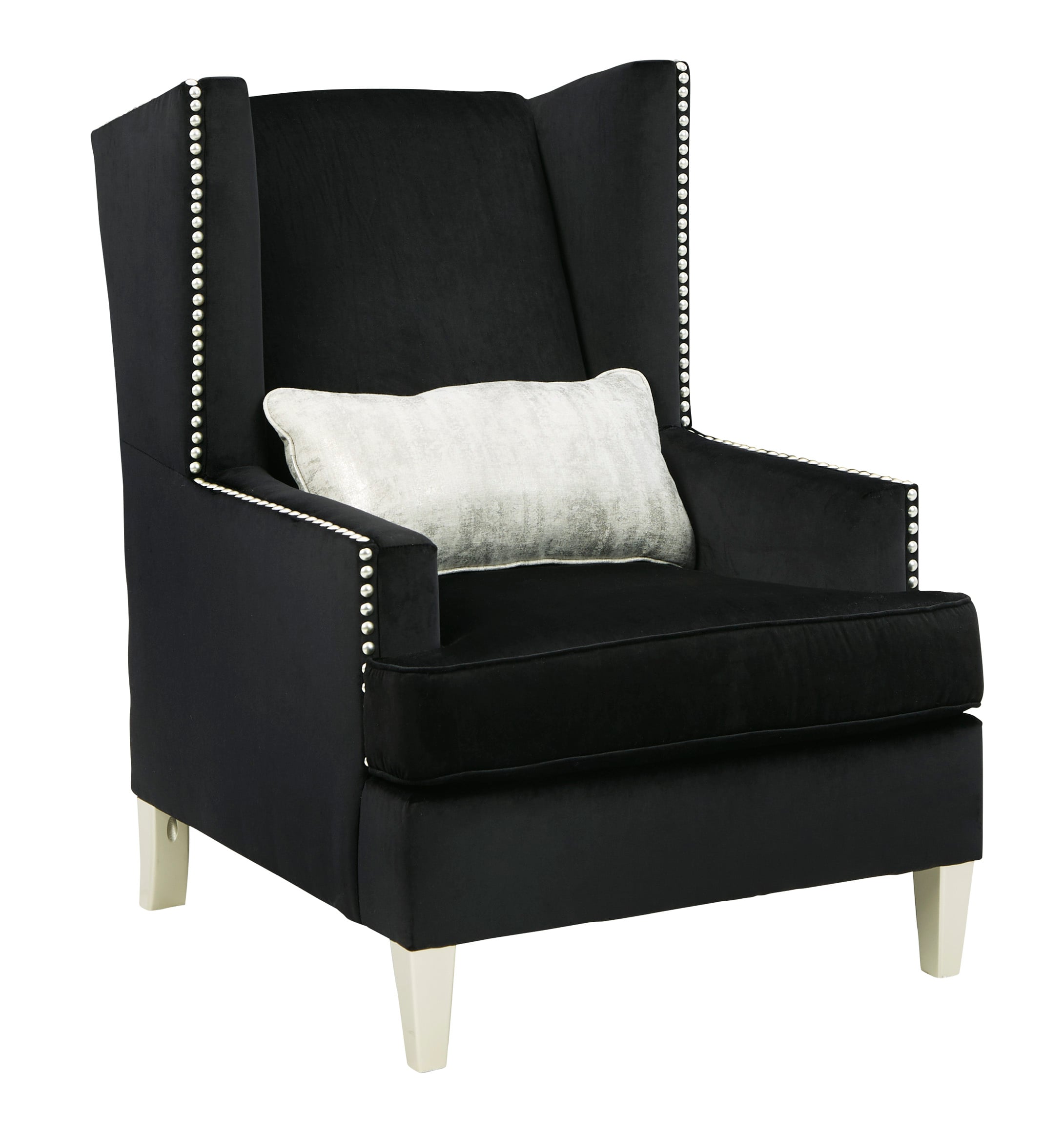 black wingback accent chair