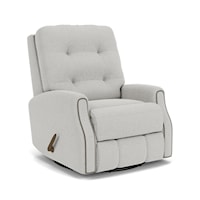 Button Tufted Swivel Glider Recliner with Nailheads
