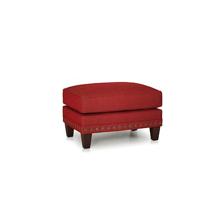 Upholstered Ottoman with Nail Head Trim