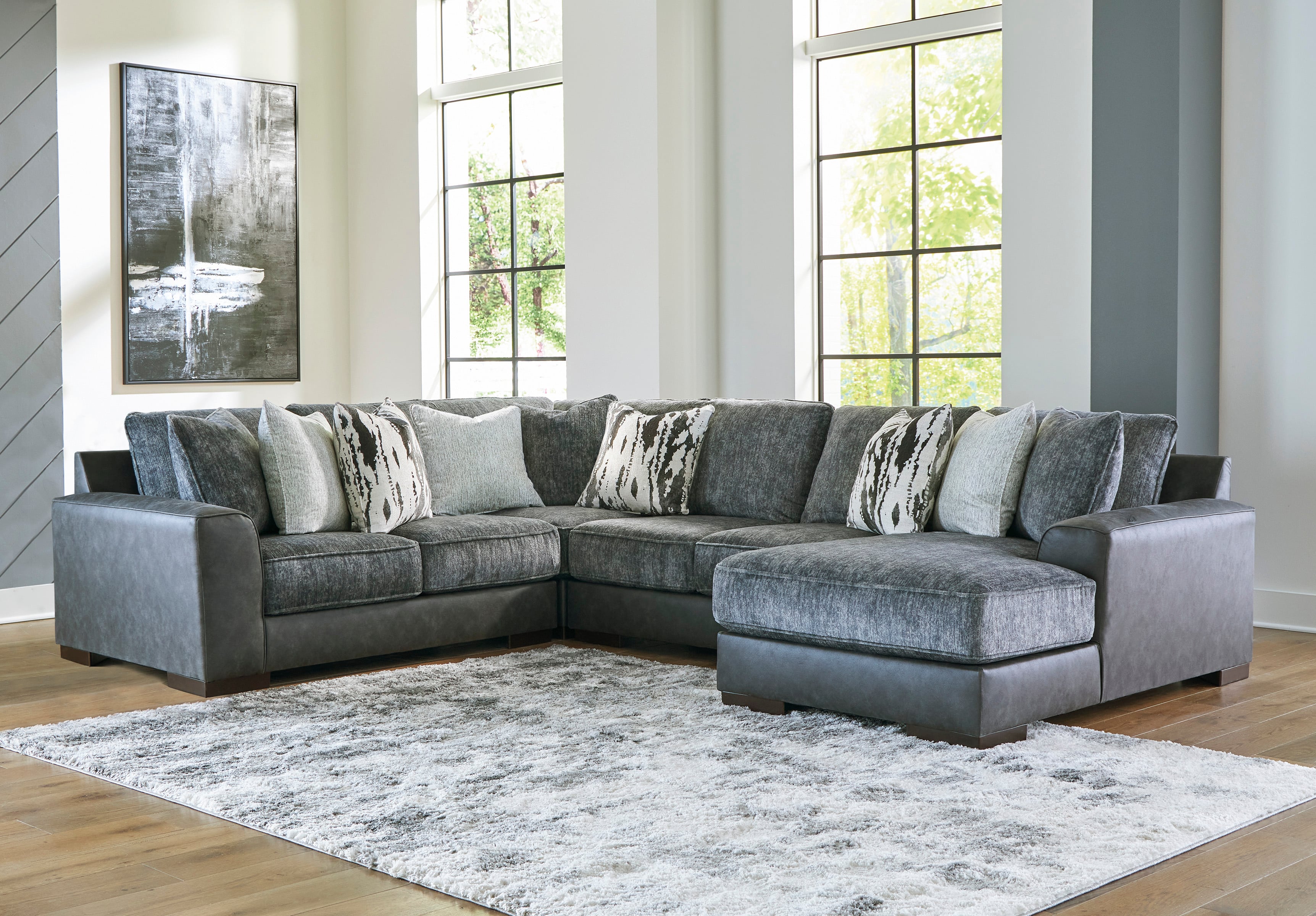 StyleLine Larkstone 17402S7 Contemporary 4Piece Sectional Sofa with