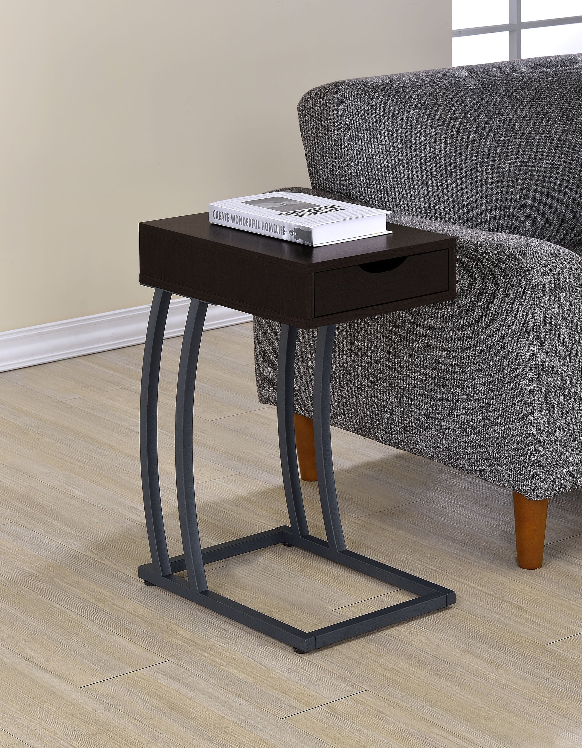 C-Shaped Side Table Power Outlet