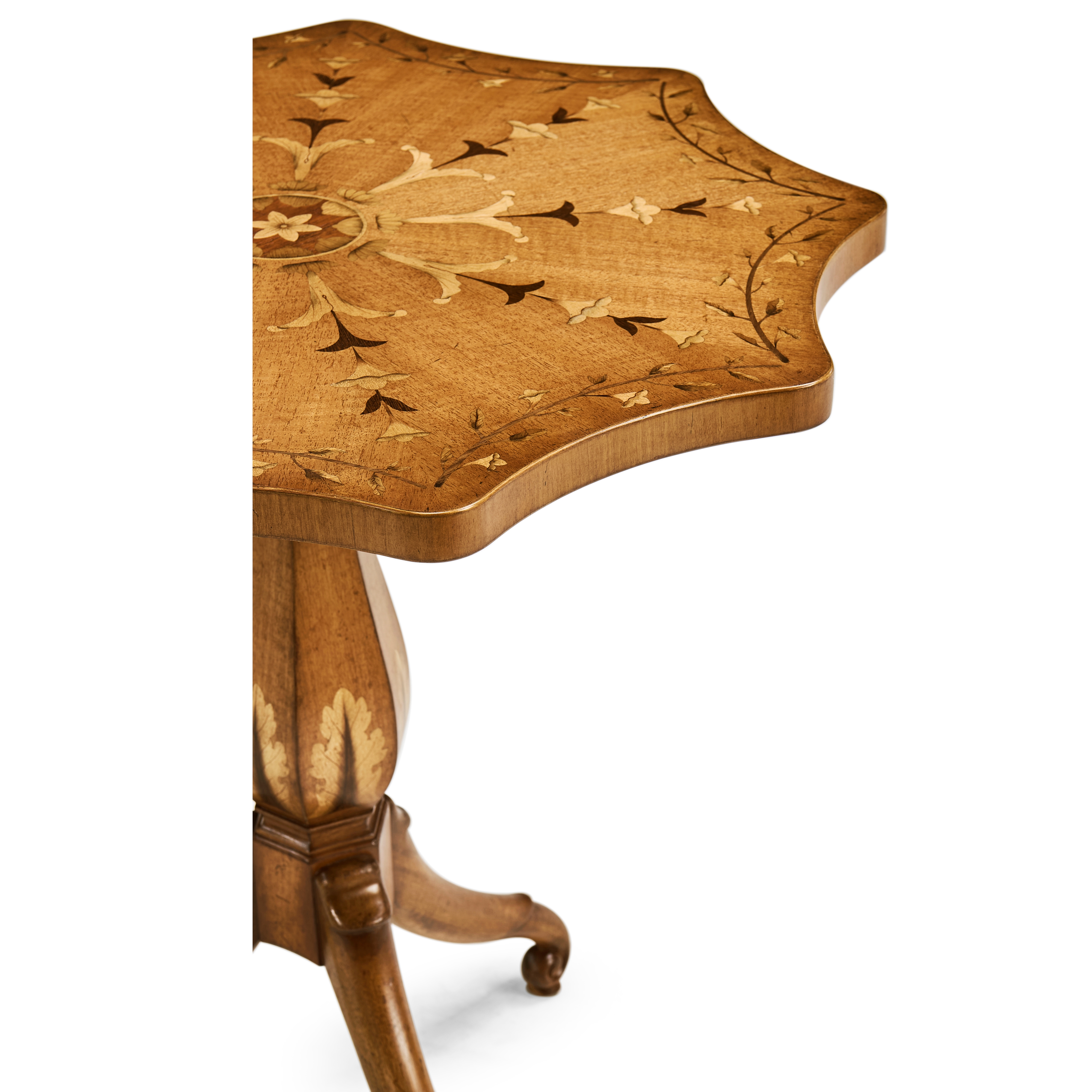 Jonathan Charles JC Traditional Finely Inlaid Lamp Table with Nine Sided Top