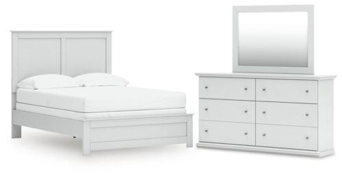 Full Panel Bed, Dresser And Mirror