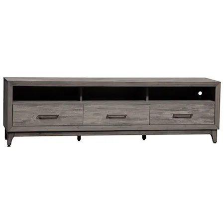 Contemporary 62 Inch TV Console in Driftwood Gray Finish