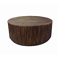 Rustic Contemporary Round Cocktail Table