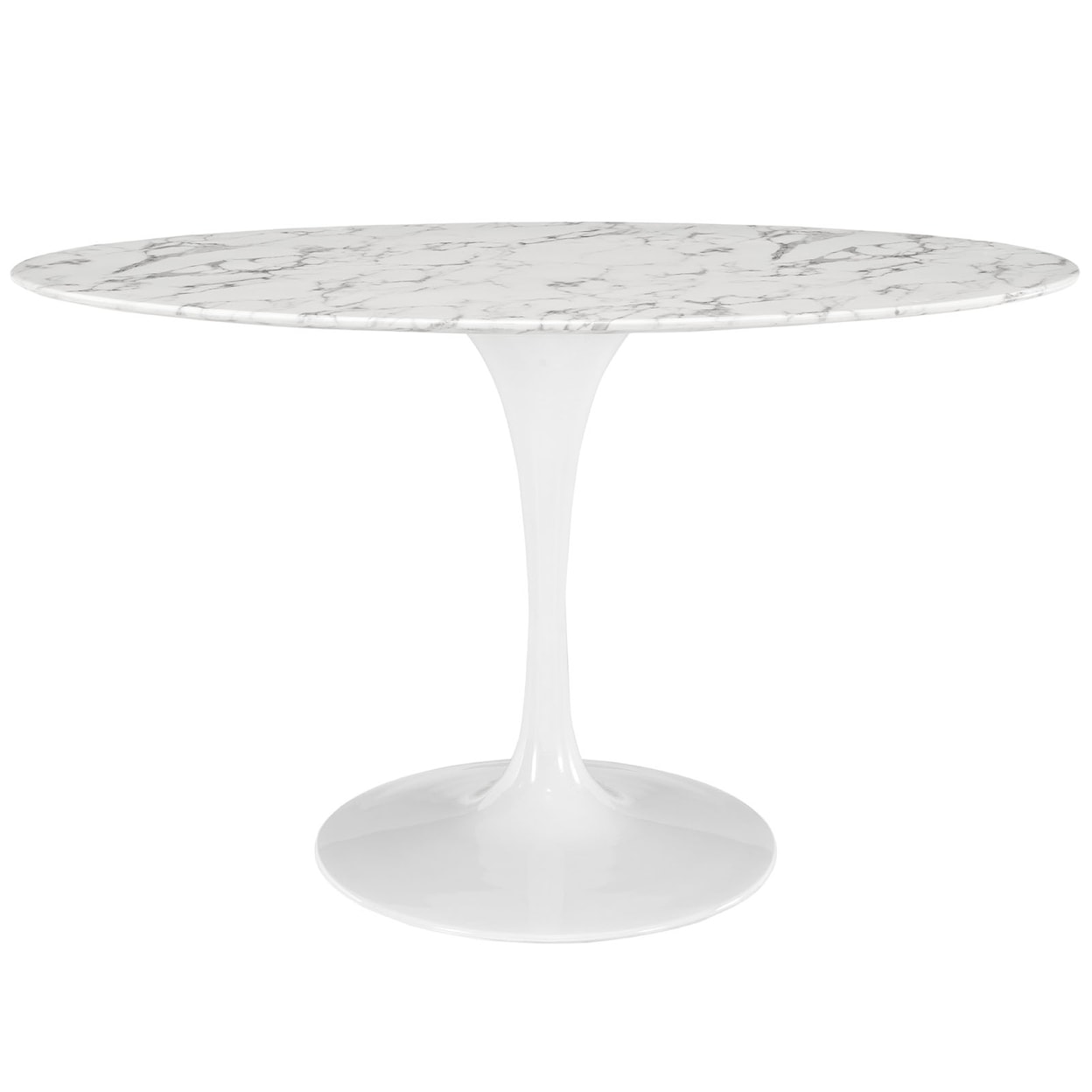 Modway Lippa White Oval Dining Table