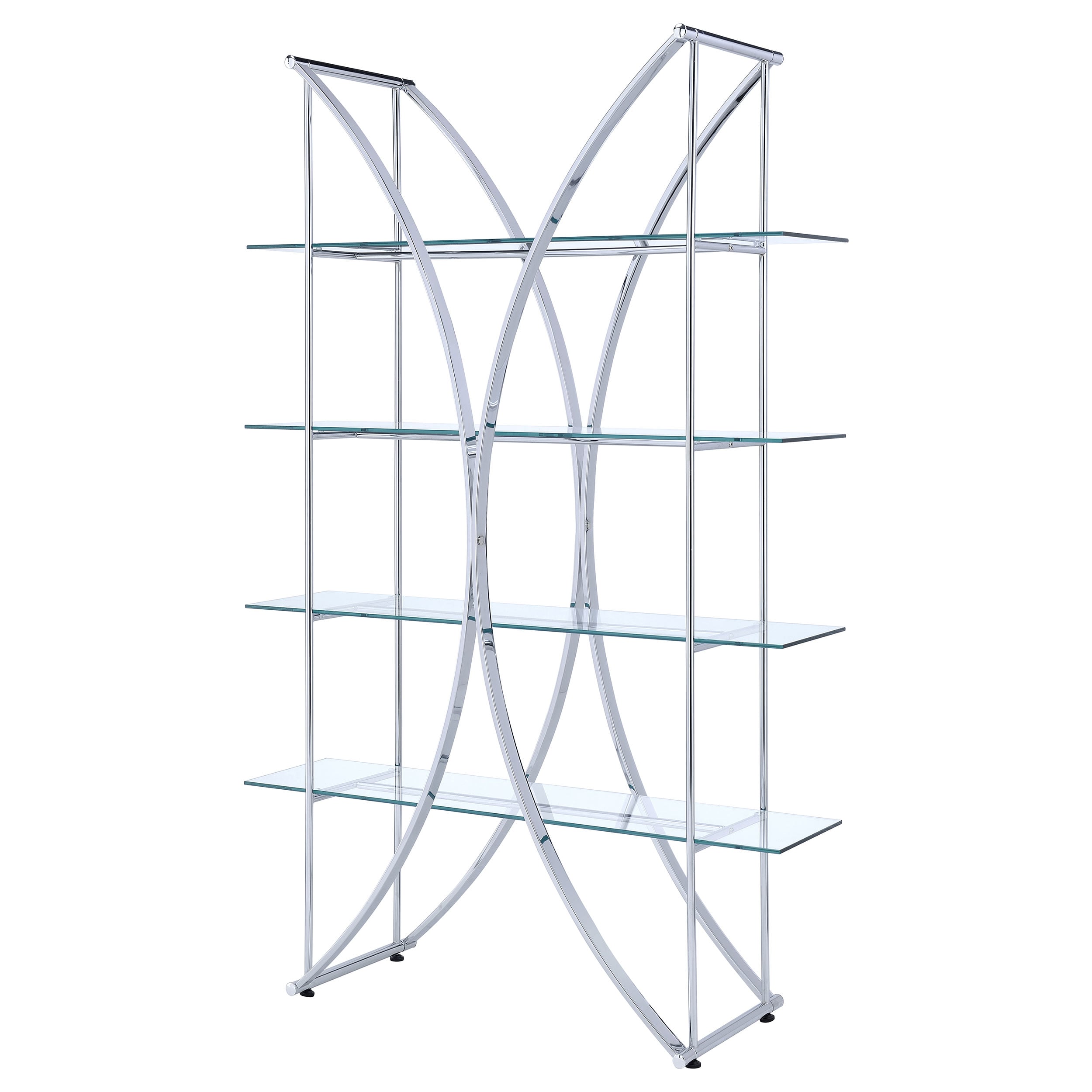Larson 73-inch 4-shelf Glass Bookshelf