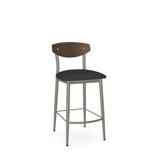 Contemporary Counter Height Stool with Upholstered Seat